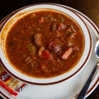 Chicken & Sausage Gumbo · A spicy Cajun stew with andouille sausage, fresh vegetables, and chicken.