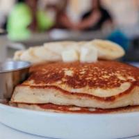 Pancakes! · fluffy, buttermilk hot stack + ohio maple syrup. Vegetarian.