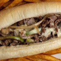 Classic Philly · Shredded steak or chicken, grilled green peppers, mushrooms, onions, cooked with our Cal`s m...