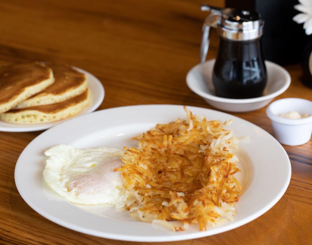 Hash Browns & Eggs · Hash browns and two large fresh eggs, any style. 1480 cal.