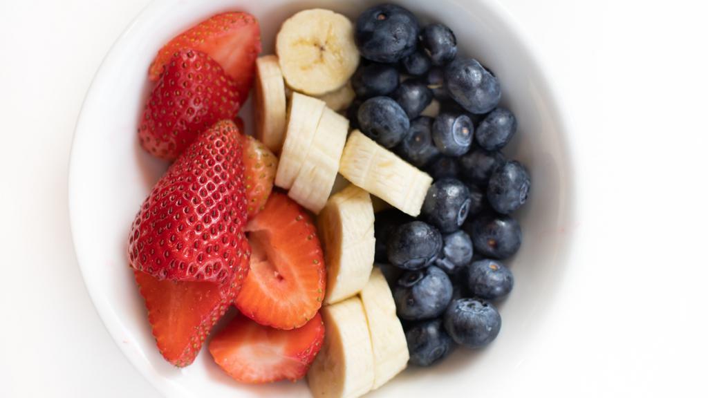 Fruit Bowl · Strawberries, blueberries and sliced bananas. 100 cal.