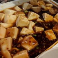 Mapo Tofu Lunch Special · Spicy. Served with chicken fried rice, egg roll and a beverage. Hot and spicy.
