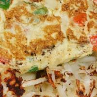 Athenian Omelette · Spinach, tomato, mushrooms and feta cheese.