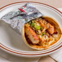 Jay'S Chicken Pita · Marinated grilled chicken with bacon, sautéed green peppers, onions, and swiss cheese.