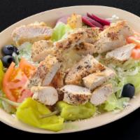 Greek Salad With Pita · Add chicken for an additional charge.