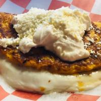 Cachapa Traditional · Cachapas are made with simple ingredients — fresh corn, a bit of butter, cream, and salt + w...