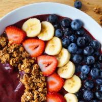 Berry Me Bowl · Almond milk, strawberry, blueberries, blackberry, raspberries topped with dried cranberry, s...