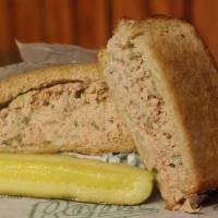 Tuna Salad Sandwich · Our homemade tuna salad is served with lettuce and tomatoes, on your choice of white, wheat ...