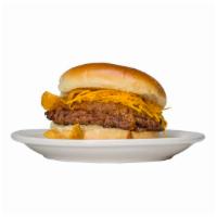 Chili Burger · Fresh 100% pure ground beef burger topped with Gold Star Chili, Fritos® corn chips, diced on...