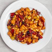 Kung Pao · Spicy. Bell pepper, celery, water chestnut and onion stir-fried in spicy Szechwan sauce, top...