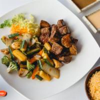 Steak Hibachi Lunch · Served with salad, vegetable fried rice, or steamed rice.

Items are cooked to order and may...