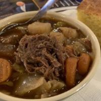 Grandma Ethel'S Homemade Vegetable Beef Stew · Your choice of a cup for $7.99 or Bowl for $9.99. Served with crackers.