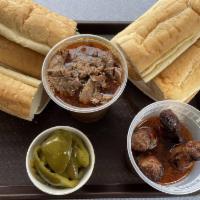 Tony'S Special (Beef, Sausage, Bread & Peppers; Serves 6-7 People) · One pound of our famous beef, one pound of Italian sausage (mild), two loaves of fresh Turan...