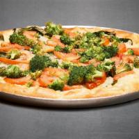 New York White Plant Based · Broccoli, spinach, tomatoes and Plant Based Cheese on our garlic sauce (No animal products).