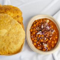 Chole Bhature · Mild, vegetarian, vegan. Refined flour curd leavened fried bread served with chick pea flavo...