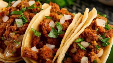 Mexican Chorizo Street Tacos · 4 tacos. Mexican chorizo topped with cilantro, onions, lime and choice of sauce on corn tortillas.