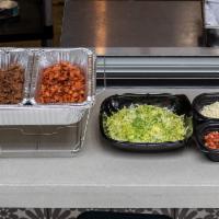 Taco Buffet · 30 Soft Corn Tortillas with your choice of protein, Lettuce, Cheese, Pico de Gallo, Hot, Mil...