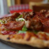 Jp'S Special · Pizza sauce, pepperoni, italian sausage, green bell peppers, mushrooms, white onions, mozzar...