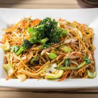 Chow Mein · Nut-free. Malaysian style stir-fried noodles with cabbage, carrot, broccoli, mung bean sprou...