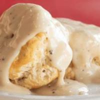 Biscuits & Gravy · warm buttermilk biscuits topped with country sausage gravy make it a blockbuster! add 2 eggs...