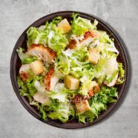 Chicken Caesar Salad · Fresh greens and veggies tossed with Caesers Dressing and topped with grilled chicken and cr...
