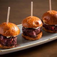 Filet Sliders · blue cheese, candied red onion