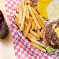 Triple Deluxe Burger (Meal) · Meal includes fries & drink. Lettuce, tomato, onion & pickle.