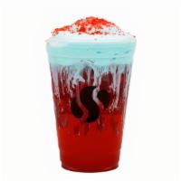 Berry Blue Fizz · White Raspberry Tea Topped Off With Blue Raspberry Cold Foam and Poprocks