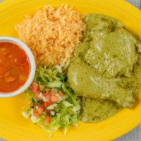 Pipian Verde · Chef's choice chicken or pork served in a traditional creamy Mexican green sauce that is mad...