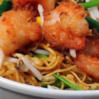 Shanghai Noodle · Pan-fried noodles with your choice of protein, egg, baby corn, green onion, carrot, and mush...