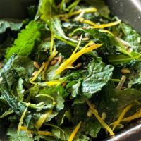 Baby Kale Salad · Baby Kale, Preserved Lemon, Pine Nut, Reggiano, Toast