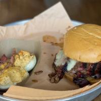 Bbq Brisket Sandwich · Smoked brisket on a bun. Served with your choice of one side.