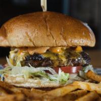 Southwest Alamo Burger · House made Spicy Mayo, Lettuce, Tomatoes, Corn, Jalapenos, Cheese