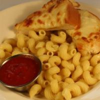 Kid'S Noodles · Buttered noodles with a side of marinara sauce and cheese bread.