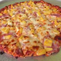 Hawaiian Pizza · Smokey Canadian bacon, pineapple, extra cheese.