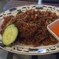Sweet Chili Fried Rice · Spicy. Choice of Protein. Cashews, bell pepper, carrot, onion, celery, and water chestnut.