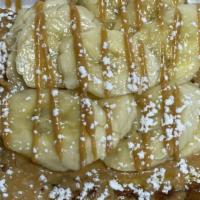 Stuffed French Toast Peanut Butter And Bananas  · French Toast Stuffed With Peanut Butter and bananas topped with cinnamon and powder sugar