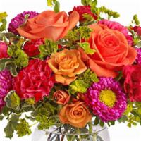 How Sweet It Is Flowers Bouquet #T0461 · Brighten any occasion with this compact vased bouquet of fresh roses, spray roses, miniature...