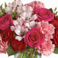 Pink Passion Bouquet #T5881 · Send a sweet message of love with this adorable compact bouquet of fresh roses, spray roses,...