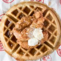 Chicken & Waffles · Boneless Chicken Breast + Side Of Warm Syrup