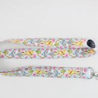 Small Bird Lanyard · Lanyard filled with cute cockatiel and budgie pairs hanging out together on a cherry blossom...