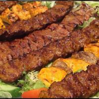 Large Platter (8-12 Ppl) · Comes with your choice of 12 Koobideh or Skewers (up to 3 different proteins), 10 full-sized...
