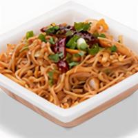Schezwan Spicy Noodles · Wheat noodles tossed with spicy Szechuan sauce, cabbage, carrots, bell peppers, mushroom and...