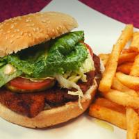 Crispy Chicken Burger · Lettuce, Tomatoes, Mayonnaise.