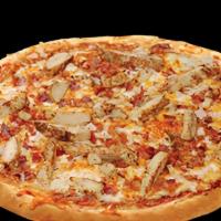 Bbq Chicken Pizza (Small - 6 Slices) · Grilled chicken, bacon, onions, cheddar cheese and BBQ sauce.