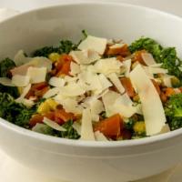 Social Kale Salad · quinoa, parmesan, golden raisins, pine nuts, pickled onion, rice wine vinaigrette