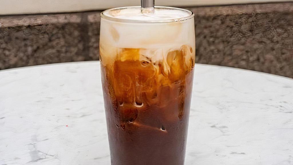 Goddess Sweet Cream Cold Brew · double shot, cold brew, lightly steamed sweet cream