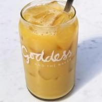 Golden Milk Iced · Steamed Almond milk, turmeric, cinnamon, ginger, honey and pepper served over ice. A comfort...