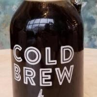 Cold Brew Growler · Our cold brew coffee in a super cool reusable 64 oz Goddess Growler