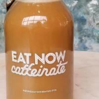 Vanilla Latte Growler · Cold brew coffee with milk and vanilla syrup (whole, almond, macadamia or oat) in a 64oz sup...